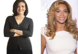 Sheryl Sandberg and Beyonce Knowles are April’s ‘Leading Women’. Credit: Getty