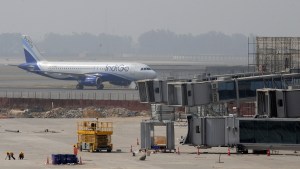 An IndiGo airplane at Indira Gandhi International airport in New Delhi. Quest interviews the CEO of the airline in this month’s show. Credit: AFP/Getty