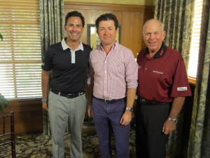 Shane O’Donoghue (centre) with former pro trainer Butch Harmon (right)