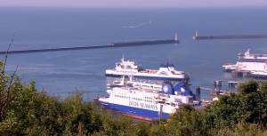 Ferries docking at the Port of Dover, gateway to the English Channel
