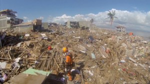 Drone video reveals dramatic scale of devastation the Philippines