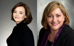 Lawyer and human rights activist Cherie Blair (left) and Intel Corporation’s president, Renée J. James (right)