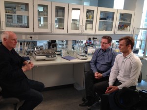 Host Nick Glass with the two inventors of Aquaporin technology